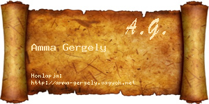 Amma Gergely névjegykártya