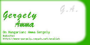 gergely amma business card